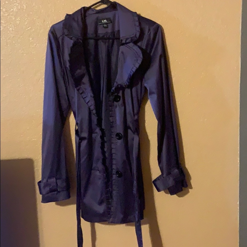 Purple silk trench coat. Worn once